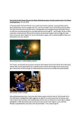 Percussionist John Hassan Revives the Moses Molelekwa legacy through another Jazz in the Native Yard Experience