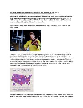 Jazz Meets the Political: Women instrumentalists Seek Harmony in 2020