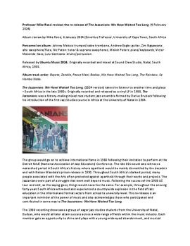 Professor Mike Rossi reviews the re-release of The Jazzanians: We Have Waited Too Long