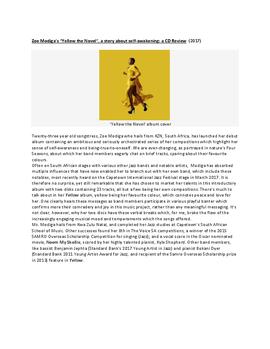Zoe Modiga’s “Yellow the Novel”, a story about self-awakening: a CD Review
