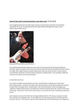 Guitarist Allou April & singer Sandra Butler croon Butler-style