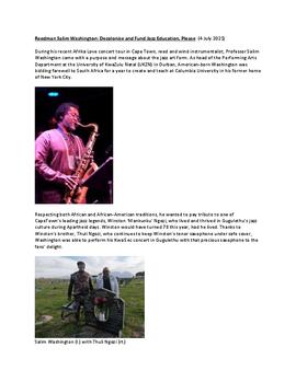 Reedman Salim Washington: Decolonise and Fund Jazz Education, Please
