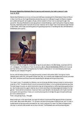 Drummer Kabelo Boy Mokhatla Dots his journey with maturity, but with a sense of exile