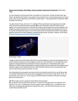 Nigerian Jazz Trumpeter, Etuk Ubong, remains consistent and focused: An Interview