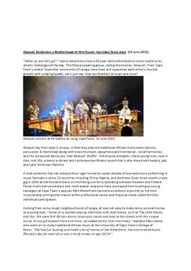 Abavuki Celebrates a Brotherhood of Afro Fusion marimba/brass style