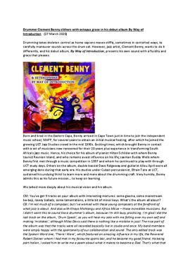 Drummer Clement Benny slithers with octopus grace in his debut album By Way of Introduction