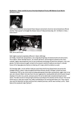 Gig Review – Other worldly haunts of the Kyle Shepherd Trio by AJR Webitor Carol Martin