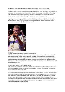 INTERVIEW – Artist of the Week, Marcus Wyatt at Joy of Jazz
