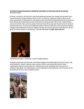 A Healthy Live Music Ecosystem is Needed for Innovations: An Interview with Dr. Cara Stacey