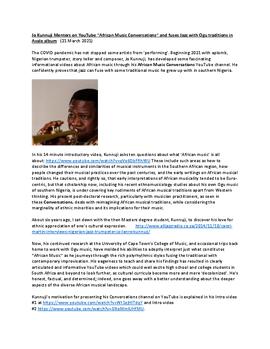 Jo Kunnuji Mentors on YouTube “African Music Conversations” and fuses Jazz with Ogu traditions in Avale album