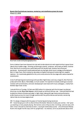 Bassist Nick Ford believes keenness, mentoring, and mindfulness grows the music